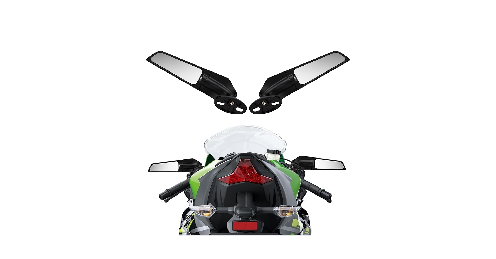 モトコンポ　リヤカウル　ステッカー付き新品 Amazon.com: MotorToGo Black Rear View Mirrors Compatible for